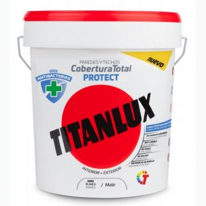 Pintura Interior y Exterior "Cobertura Total" Antibacterias Blanco Mate 4L - Titanlux