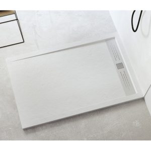 Plato de Ducha Stone 120x80 Blanco+Rejilla inox - Novarali