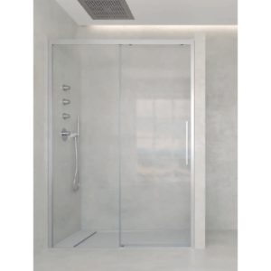 Mampara Corredera Indico frontal 150 Transparente/Plata Brillo - Profiltek