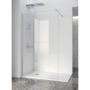 Mampara Fijo Ducha Indico 80 cristal transp/Plata brillo - Profiltek